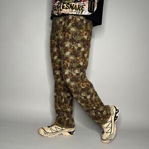 Vintage Hunting Camo Sweatpants Fleece Baggy Wide Leg Woodland Pattern 90s